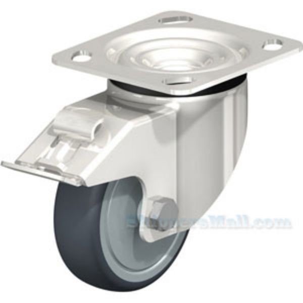  Stainless Steel Caster, 4x1-1/4 polyurethane , swivel with total brake, Model; CST-A-SS-4X1TPE-SWTB