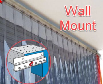 Vinyl strip doors, pre-fabricated complete sets, Wall Mount, Full Overlap, Group number: SM-F-W-XXXX-GRP Vinyl strip doors, pre-fabricated complete sets, Wall Mount, Full Overlap