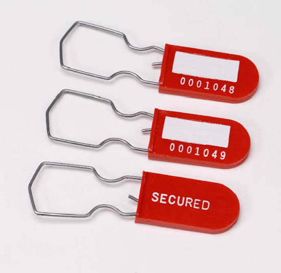 PP001 , consecutive numbered tamper evident plastic padlock security