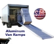 Aluminum walk ramps with hook style end.