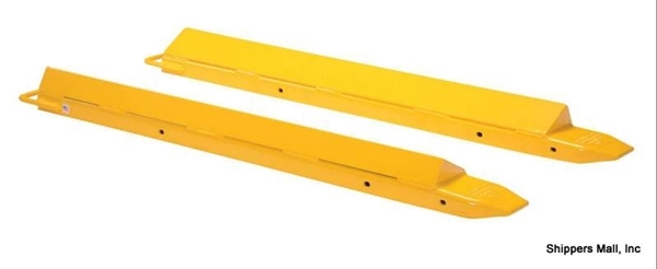 Triangle forklift fork extensions for moving large roll stock