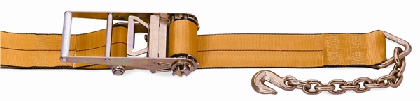 593040 - 4" x 30' Ratchet Strap With Chain Anchor