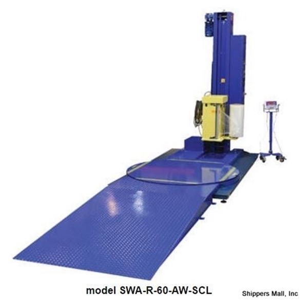60" High Performance Auto-Wrap Stretch Wrap Machines with Ramp and Scale