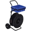 Light duty strapping cart for polypropylene strapping.  