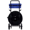 Light duty strapping cart for polypropylene strapping.  