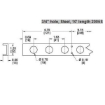 2005S - Series F, 3/4" Hole Track, Steel, Natural Finish, Flush Mounting, 10' diagram