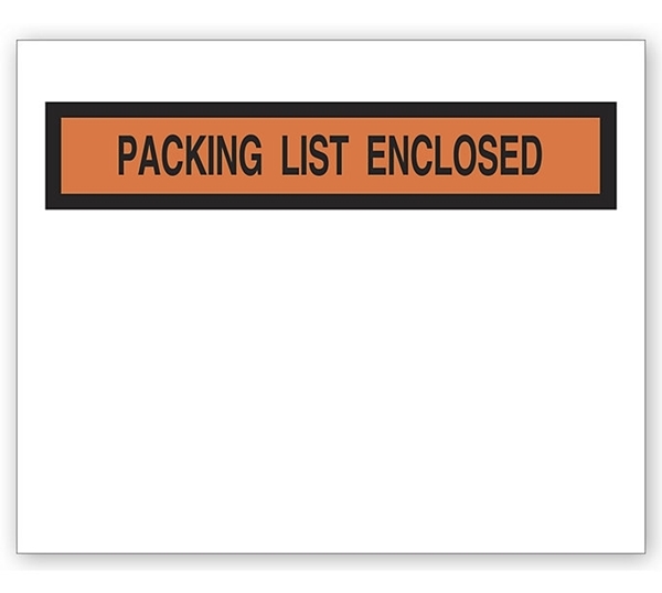 Packing List Envelope With Pressure Sensitive Backing