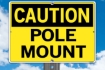Caution sign pole Mounted - SI-C-01-GRP