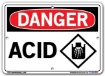 DANGER - Acid - Sign in 28 Size and Material Variations to fit your needs.