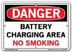 DANGER - Battery Charging Area No Smoking - Sign in 28 Size and Material Variations to fit your needs.