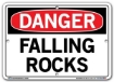 DANGER - Falling Rocks - Sign in 28 Size and Material Variations to fit your needs.
