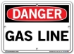 DANGER - Gas Line - Sign in 28 Size and Material Variations to fit your needs.