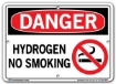 DANGER - Hydrogen No Smoking - Sign in 28 Size and Material Variations to fit your needs.
