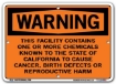 WARNING - This Facility Contains One Or More Chemicals Cause Cancer, Birth Defects, Reproductive Harm signs. Choose from 28 different materials for each sign. Part #: SI-W-25-GRP