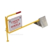 Aluminum tire chock with "Chock your Wheels" sign attached to it. 2 