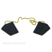 Pair of rubber wheel chocks and rope for semi truck trailers OSHA approved SKU RWC-2-PR