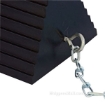 Rubber tire chock with heavy duty chain attached for semi truck trailers 2 chocks and 2 chains SKU RWC-8/OH-15-HD Zoom