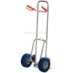 Folding dolly with urethane flat free wheels. Nose plate folds up to save space. Flat-Free with Blue Urethane Tires 