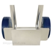 Folding dolly with urethane flat free wheels. Nose plate folds up to save space. Flat-Free  Blue Urethane Tires 