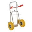 Folding dolly with urethane flat free wheels. Nose plate folds up to make it more flat. Flat-Free with Yellow Urethane Tires DHHT-250A-FD-UYF
