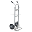 Box dolly with two handles, choose from solid or pneumatic (air filled) wheels, steel or aluminum. Part # DHHT-500A-ANP-HR