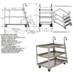 Stockpicker cart with ladder for pulling items from shelves. Aluminum frame 660 lbs. capacity. Part # SPA3-2848 Drawing