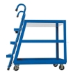 Stock Picker cart with 3 shelves, size 28 X 40 with molded rubber casters. , part #: SPS3-2840 side 