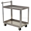 Aluminum Service Cart W/ Two 28 X 48 Shelves for industrial use or factories great for food industry. - Model #: SCA2-2848