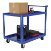 Steel Service Cart with two or three shelves for industrial use or factories.