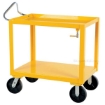 Ergonomic Handle service carts with drain for industrial use or factories great for food industry. - Yellow