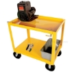 Ergonomic Handle service carts with drain for industrial use or factories great for food industry. - Yellow 2