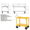 Ergonomic Handle service carts with drain Part #: DH-PH4-3460-D