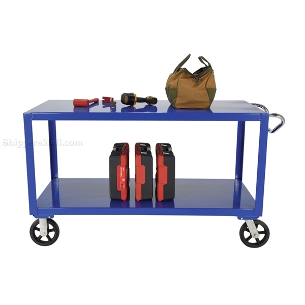 Industrial Service carts  Drain - Model DH-MR2 - 8" x 2" Mold-on-Rubber Casters and Ergonomic Handle.