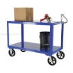 Industrial Service carts  Drain - Model DH-MR2 - 8" x 2" Mold-on-Rubber Casters and Ergonomic Handle. 24x48