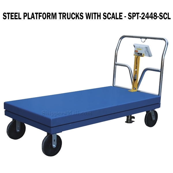 Steel Platform Truck 3600 lb. Capacity 24X48 W/Scale and 8"x2" Glass Filled Nylon casters.