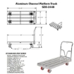 Aluminum Channel Platform Trucks. Deck sections are engineered for high load capacity, durability, and shock resistance. All aluminum construction. SDD-2448