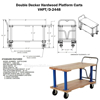 Double Deck Hardwood platform utility Cart with a 1600 lb. capacity. Deck size; 24X48 Part #: VHPT/D-2448 Drawing