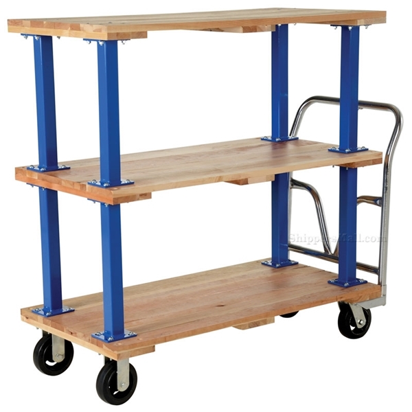 Triple Deck Hardwood Platform Cart with a 1600 lb. capacity. Deck size; 24X48 Part #: VHPT/TD-2448