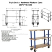 Triple Deck Hardwood Platform Cart with a 1600 lb. capacity. Deck size; 24X48 Part #: VHPT/TD-2448 Drawing