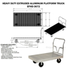 Heavy Duty Extruded Aluminum Platform Trucks 4800 lb Capacity. EFHD-3672 Drawing