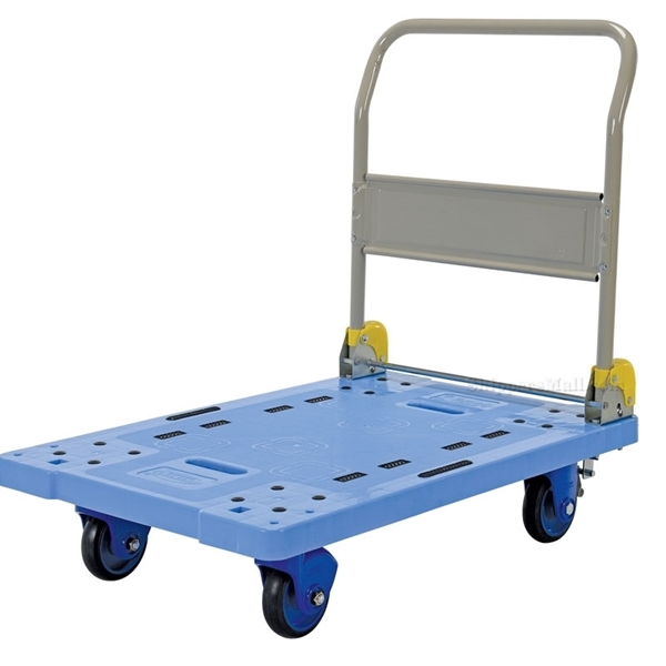 Plastic Platform Truck with Folding Handle and Brake, Size 24"W X 31"L, Part #: TRP-2431-FB