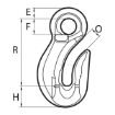 V10 Eye Shortening Grab Hook Grade 100 Lifting Chain Components drawing