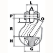 Clevis Cradle Grab Hook (Grade 80), from Peer-Lift Chain Rigging Component drawing