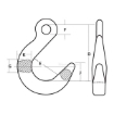 Accoloy Eye Type Foundry Hooks, Chain Rigging Component, drawing