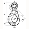 Peer-Lift Eye Self-Locking Hook (Grade 80), Chain Rigging Component, drawing