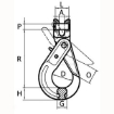 Peer-Lift Clevis Self-Locking Hook (Grade 80), Chain Rigging Components with up to 22,600 lb. WLL drawing