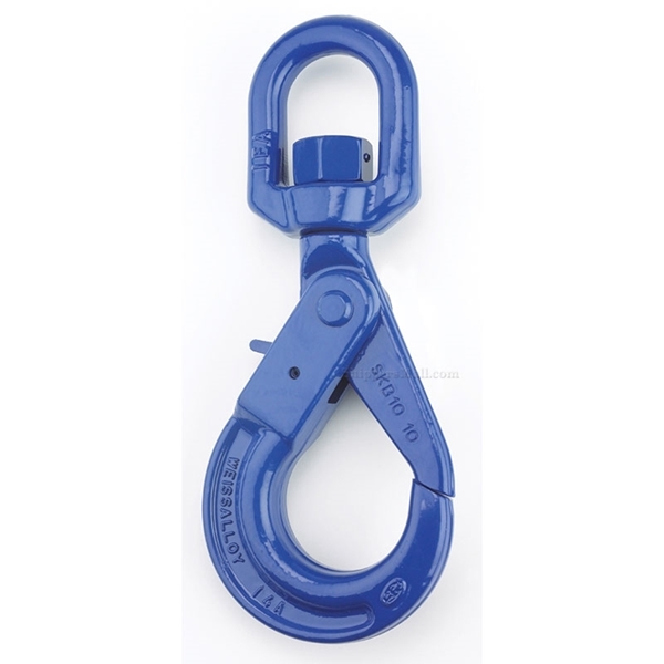 Grade 100 Swivel Self-Locking Hook w/Bearing  with up to 22,600 lb. WLL Chain Rigging Component,