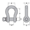 Peer-Lift Alloy Screw Pin Anchor Shackles - Alloy Pin & Body, Chain Rigging Component, PL-ASPAS805-GRP drawing