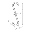 Standard Alloy S-Hooks  Lifting Chain Rigging Component drawing