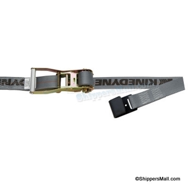 4" X 30' Ratchet Strap with flat hook,  Kinedyne K-Force - 808 Long Handle